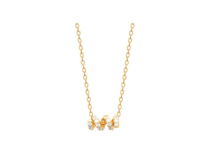 Collier en plaqué or et oxyde de zirconium, 45 cm
