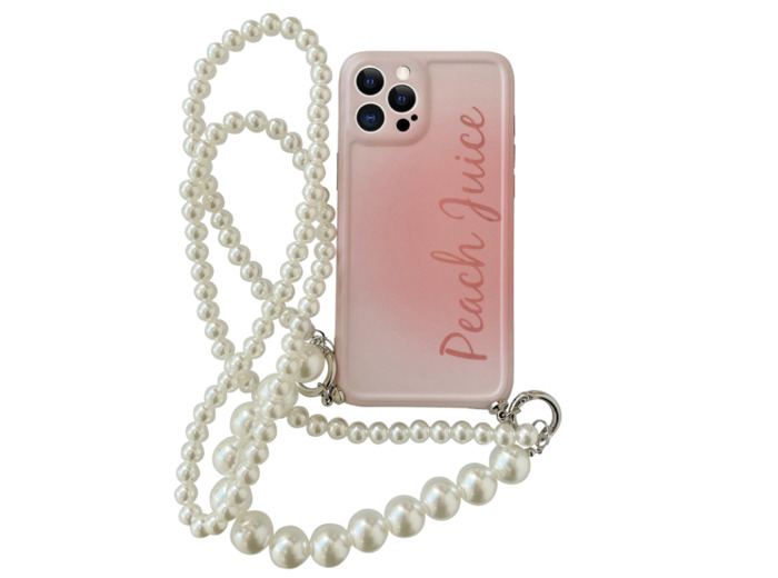 COQUE DE TÉLÉPHONE AVEC CHAÎNE EN PERLES