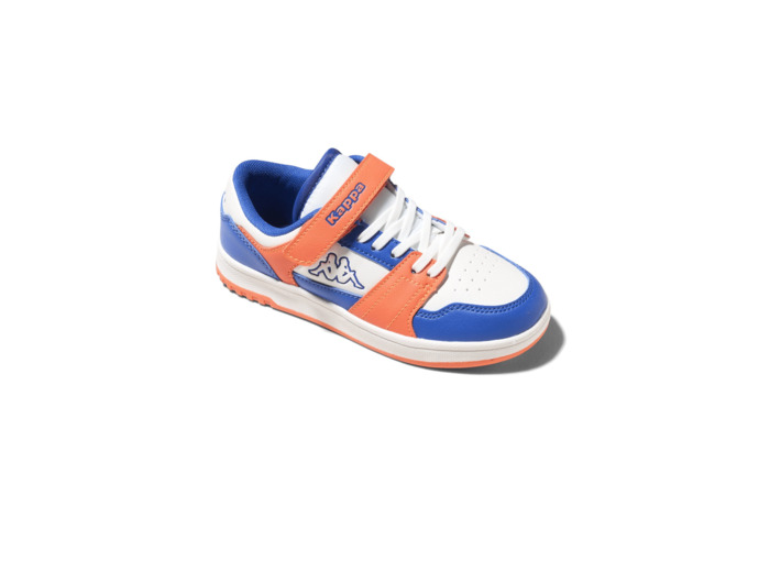 Basket junior garcon blanc orange kappa