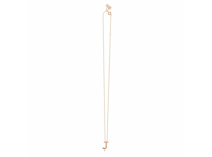 Collier Vanrycke Abécédaire lettre J en or rose et 1 diamant