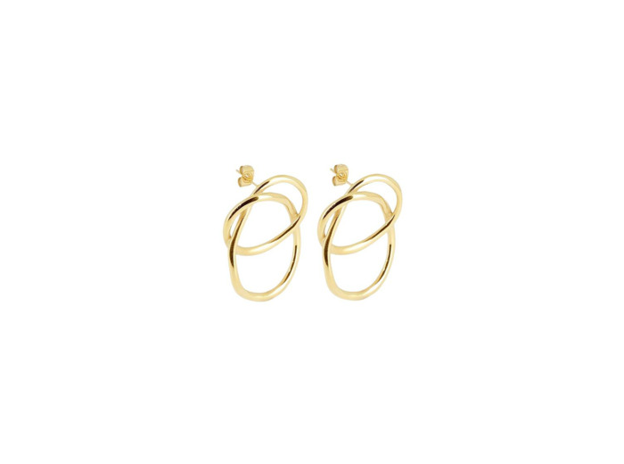 Boucle d'oreille Zag en acier doré
