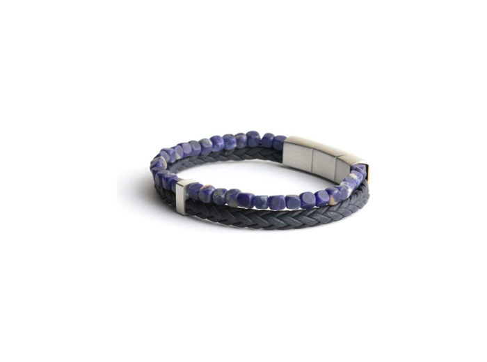 Bracelet Gemini Classics en acier et sodalite