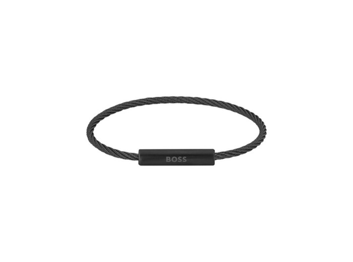 Bracelet BOSS Alek en acier PVD noir, taille XL