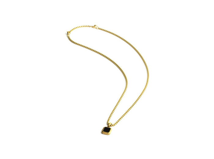 Collier Gemini Classics en acier et agate