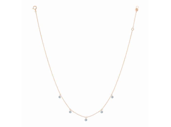 Collier La Brune & La Blonde 360° en or rose et diamants de 0.35ct
