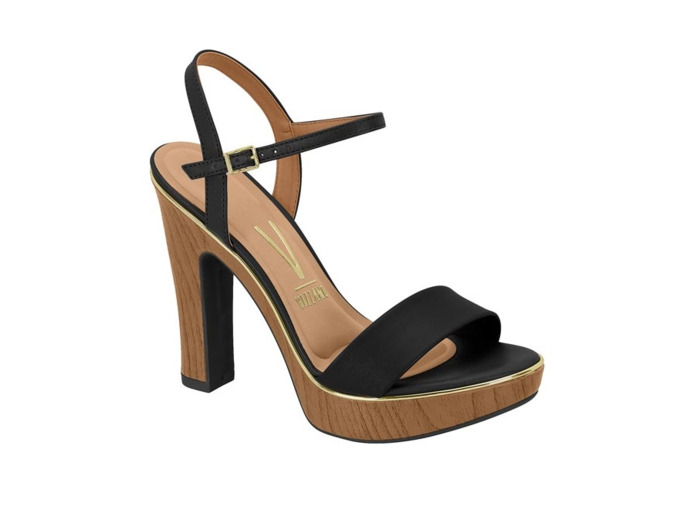 Sandale talon decrochee femme noir vizzano