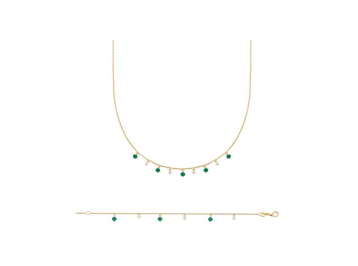 Bracelet en plaqué or et oxyde de zirconium