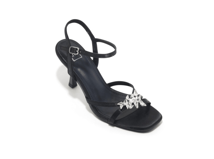 Sandale talon decrochee femme noir
