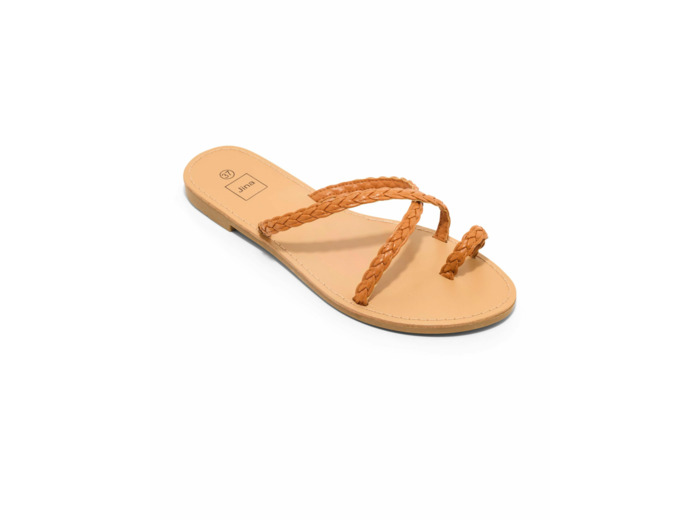 Mule plate femme camel