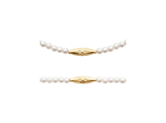 Collier en plaqué or et perle, 45 cm