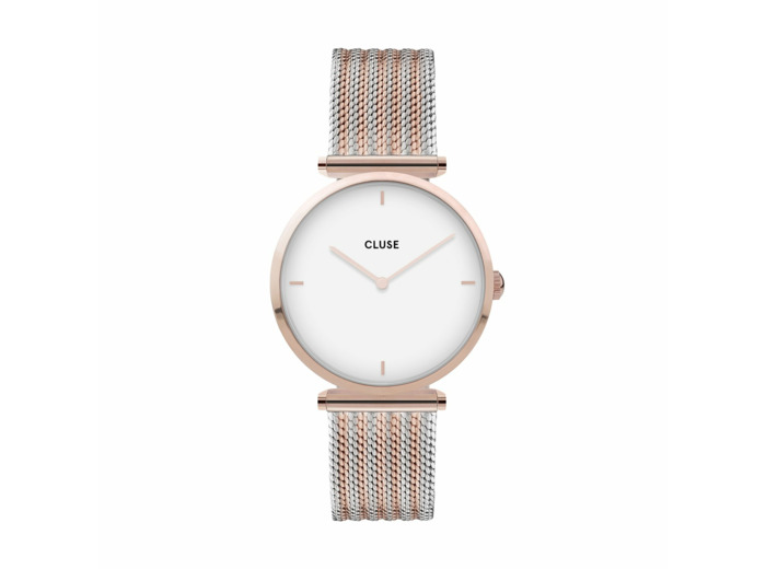 Montre Cluse Triomphe Mesh, Rose Gold, White/Silver/ Rose Gold