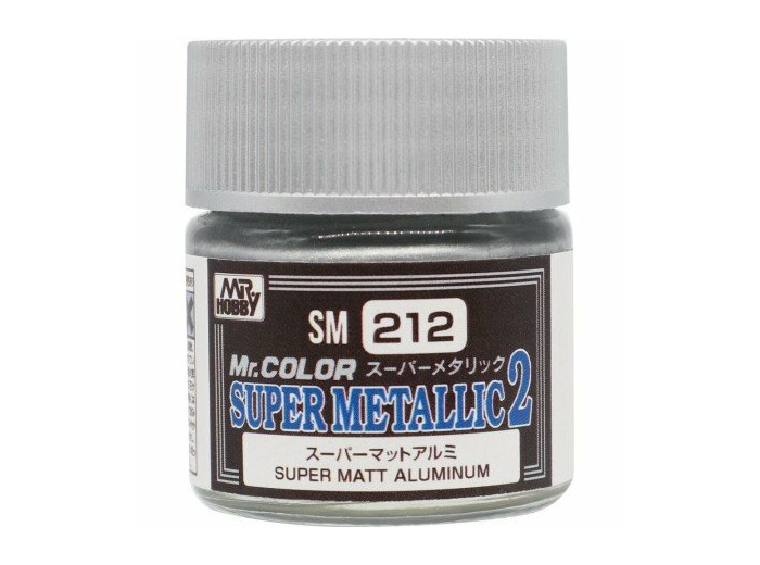 GUNZE SM-212 PEINTURE MR. COLOR SUPER METALLIC COLORS II (10 ML) SUPER MAT ALUMINIUM