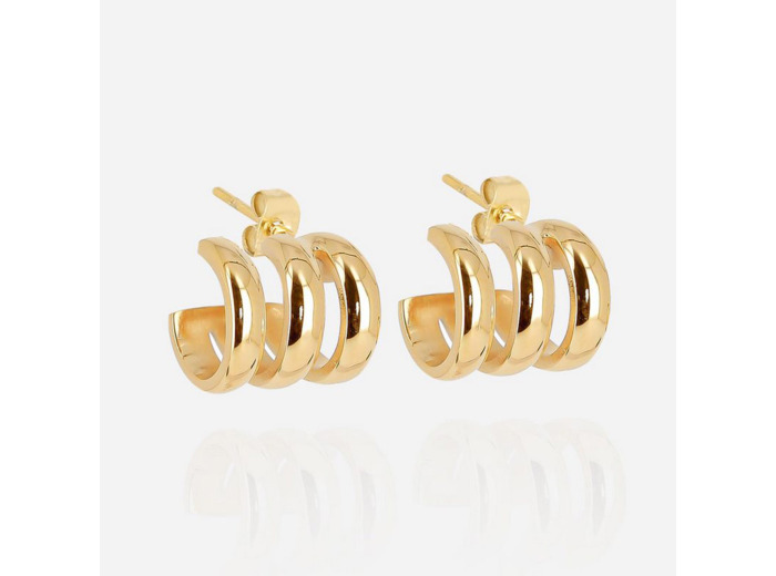 Boucles d'oreilles ZAG en acier doré