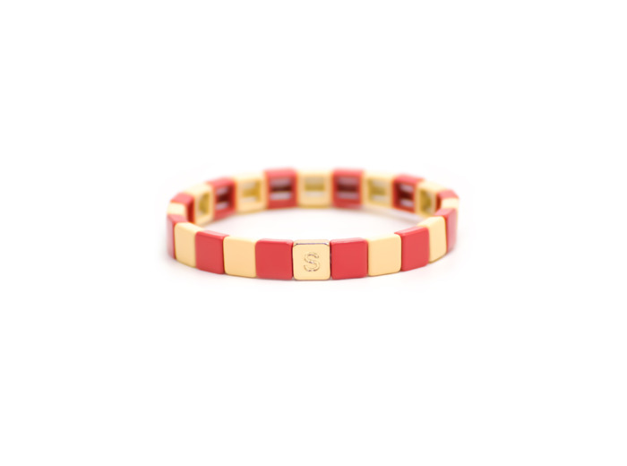 Bracelet Simone à Bordeaux Archi en métal émaillé rose