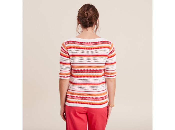 Pull manches 3/4 ajouré