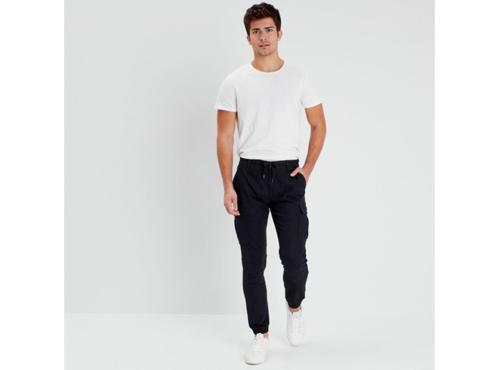 Pantalon cargo taille à cordon