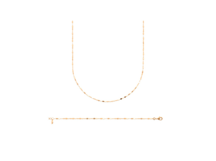 Collier en plaqué or, 42cm