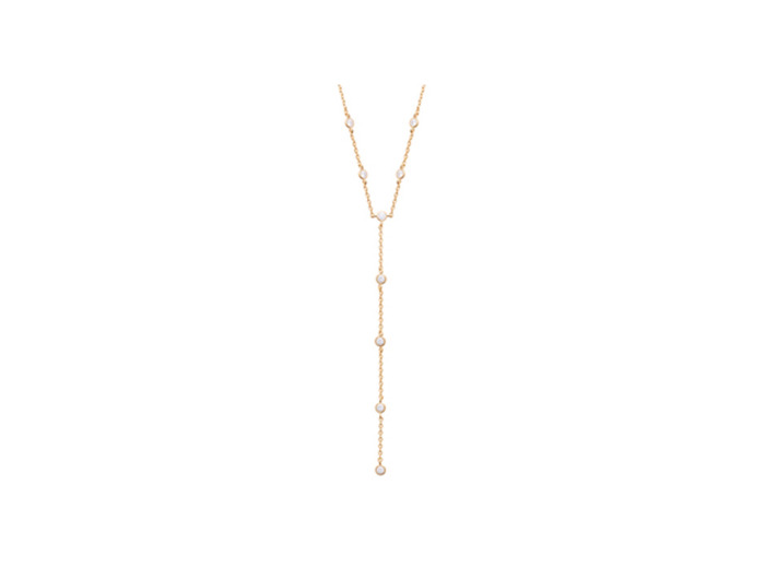 Collier en plaqué or et oxyde de zirconium, 45cm