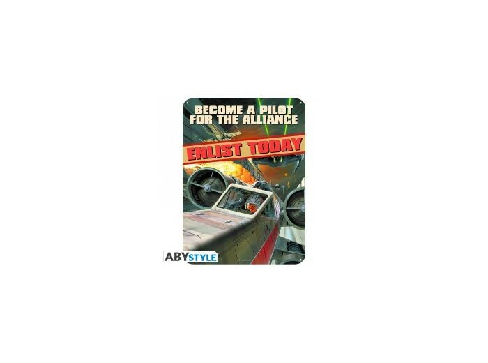 STAR WARS - Plaque métal "Become a pilot" (28x38)