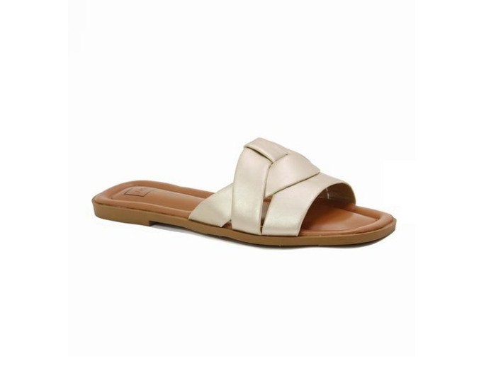 Mule plate femme or