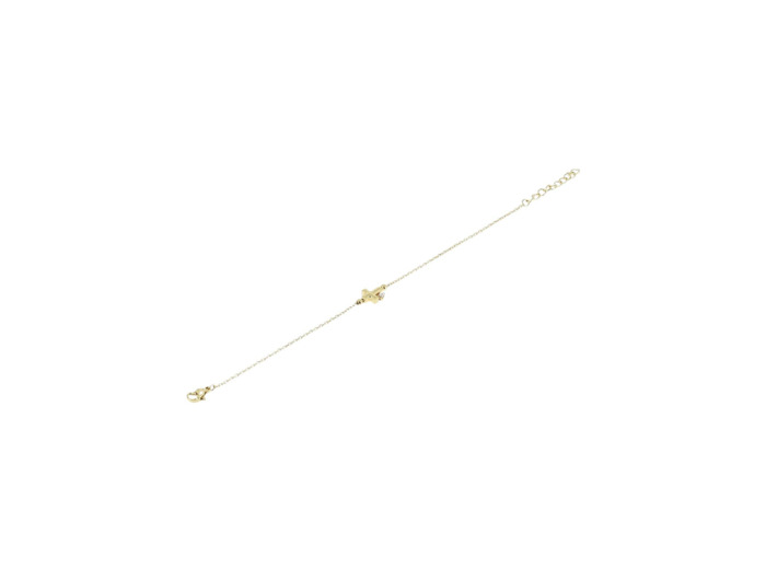 Bracelet Zag en acier doré et zircon