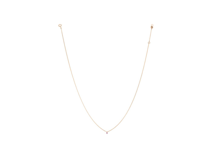 Collier La Brune & La Blonde Confetti en or rose et saphir rose rond de 0.14ct