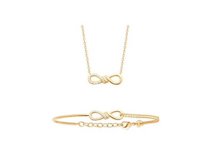 Bracelet en plaqué or et oxyde de zirconium, 18 cm
