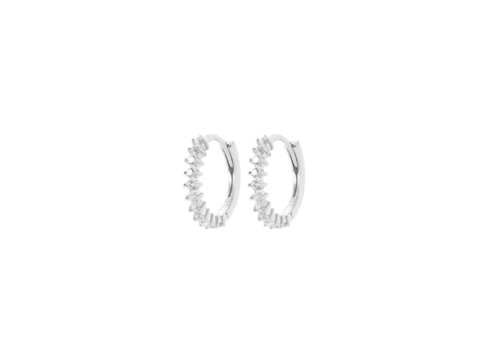 Boucles d'oreilles créoles en argent et oxyde de zirconium