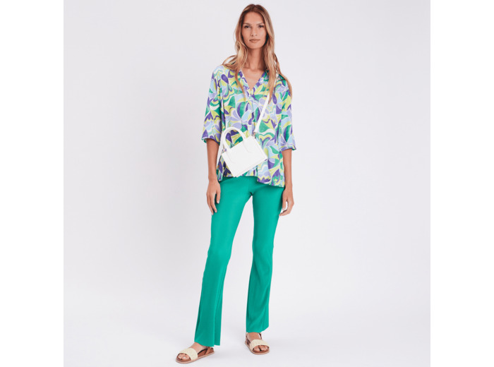 Pantalon flare plissé