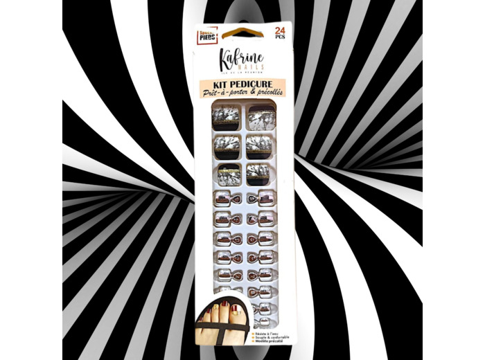 PRESS ON NAILS PEDICURE- MARBLE MIRROR EFFECT