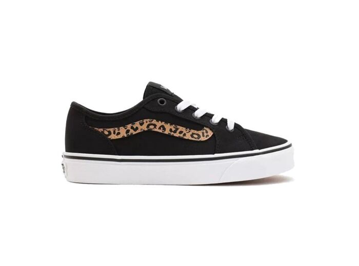 Toile femme noir leopard vans filemore decon cheetah stripe