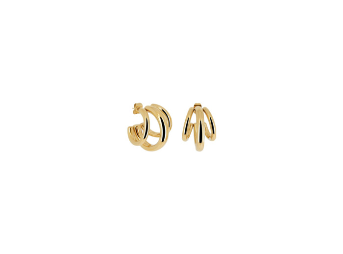 Boucle d'oreille Zag en acier doré