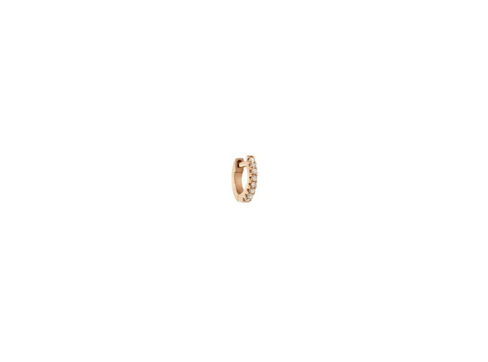 Mono boucle d'oreille créole Vanrycke Officiel XXS en or rose et diamants