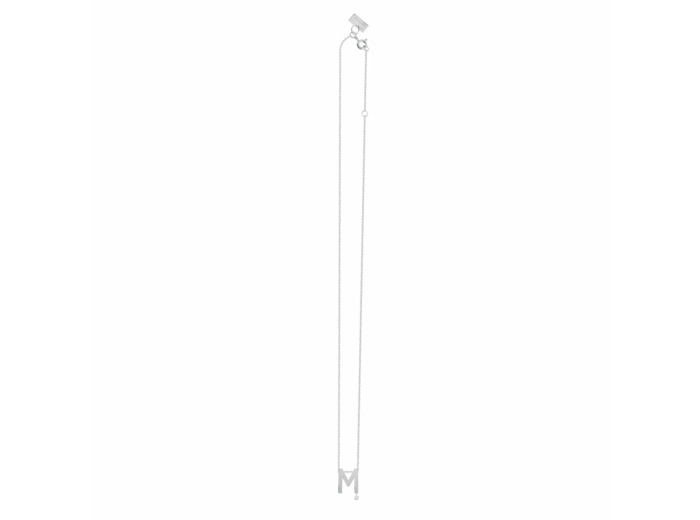 Collier Vanrycke Abécédaire lettre M en or blanc et 1 diamant