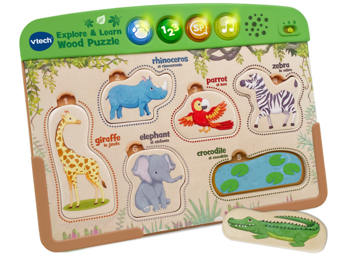 MON PREMIER PUZZLE INTERACTIF DES ANIMAUX (JOUET AVEC PARTIE BOIS CERT