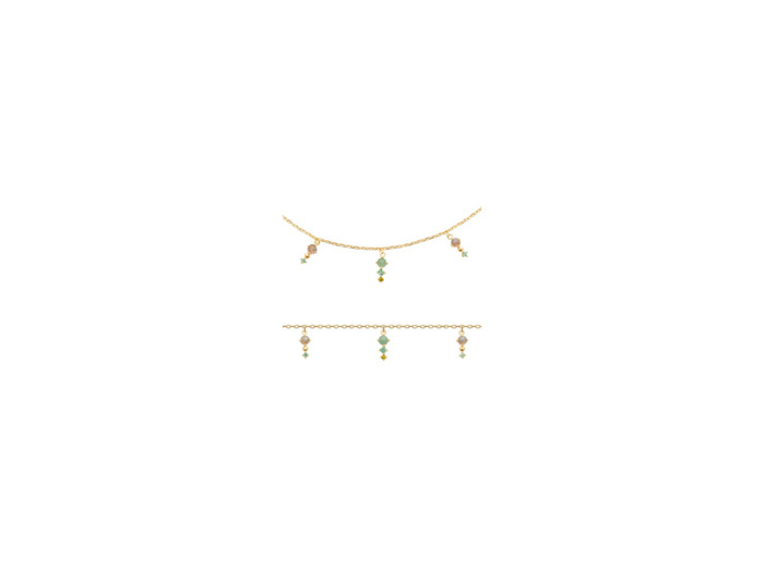 Collier en plaqué or et oxydes de zirconium