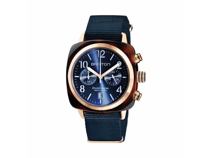 Montre Briston Clubmaster Classic Chrono Date Acier PVD et Acétate