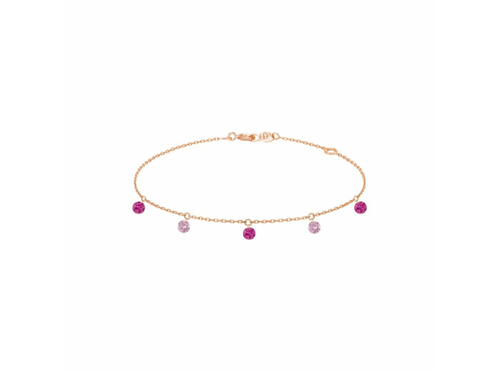 Bracelet La Brune & La Blonde CONFETTI Rose en or rose, rubis et saphirs rose de 0.65ct