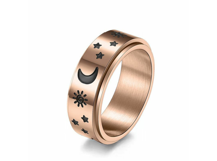 BAGUE ANTISTRESS LUNE ETOILE MIXTE