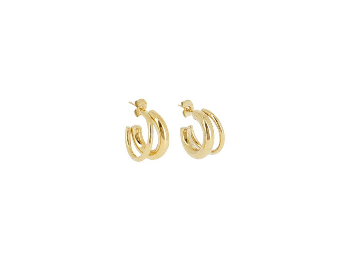 Boucle d'oreille Zag en acier doré