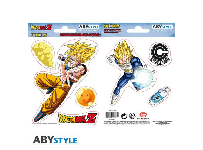DRAGON BALL - Stickers - 16x11cm/ 2 planches - DBZ/ Goku-Vegeta