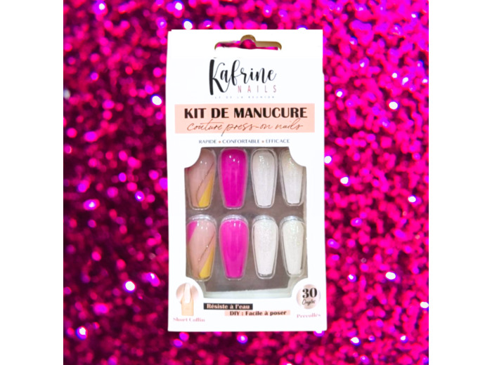 PRESS ON NAILS- SHORT COFFIN PINKY