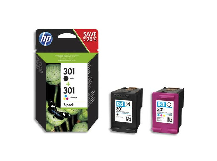 Pack de 2 cartouches d'encre 301 couleur, noir