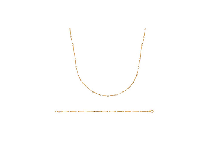 Collier en plaqué or, 45cm
