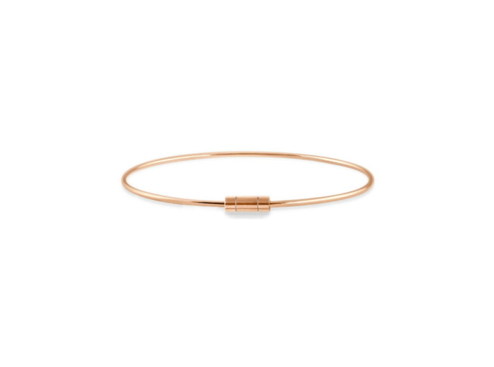 Bracelet jonc Vanrycke Le fil de la vie en or rose, taille 1