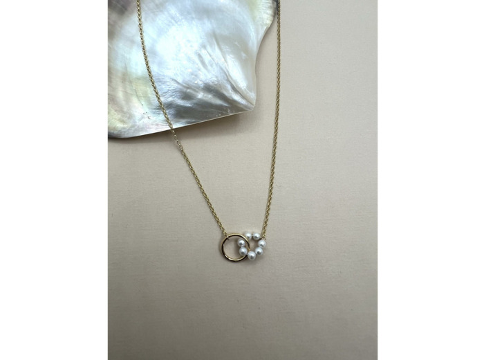 Collier ras de cou Indriya Toi & Moi en vermeil et perles d'eau douce