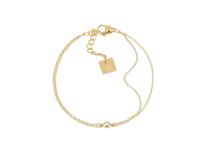 Bracelet ZAG Odile en acier doré et oxyde de zirconium