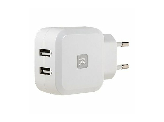 Chargeur mural blanc 2 usb câblle lightning