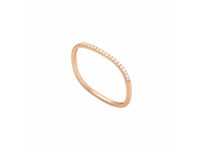 Bague Vanrycke Charlie Or rose semi pavee de Diamants