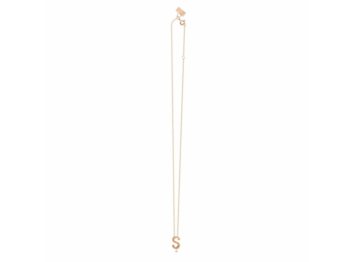 Collier Vanrycke Abécédaire lettre S en or rose et 1 diamant